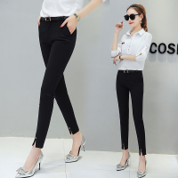 2017春装新品时尚休闲长裤女立体修身显瘦显高小脚铅笔裤裤子潮