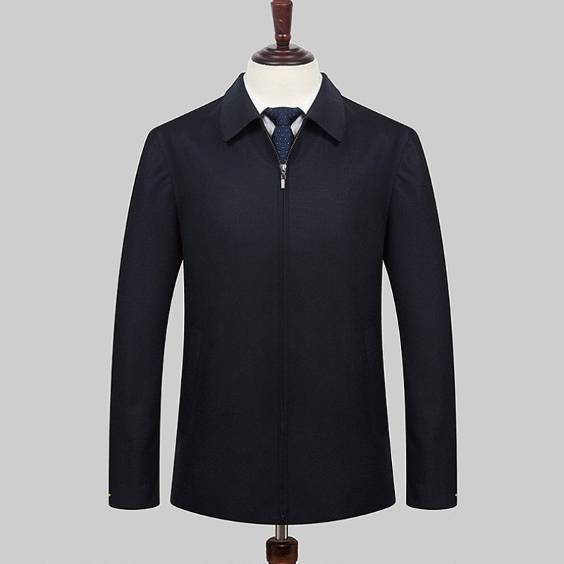 塔兰托B.RO.T新款男士羊毛夹克中年男士商务正装夹克藏蓝色领导服