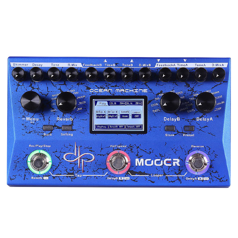 魔耳 MOOER Ocean Machine 延迟混响录音签名款电吉他单块效果器