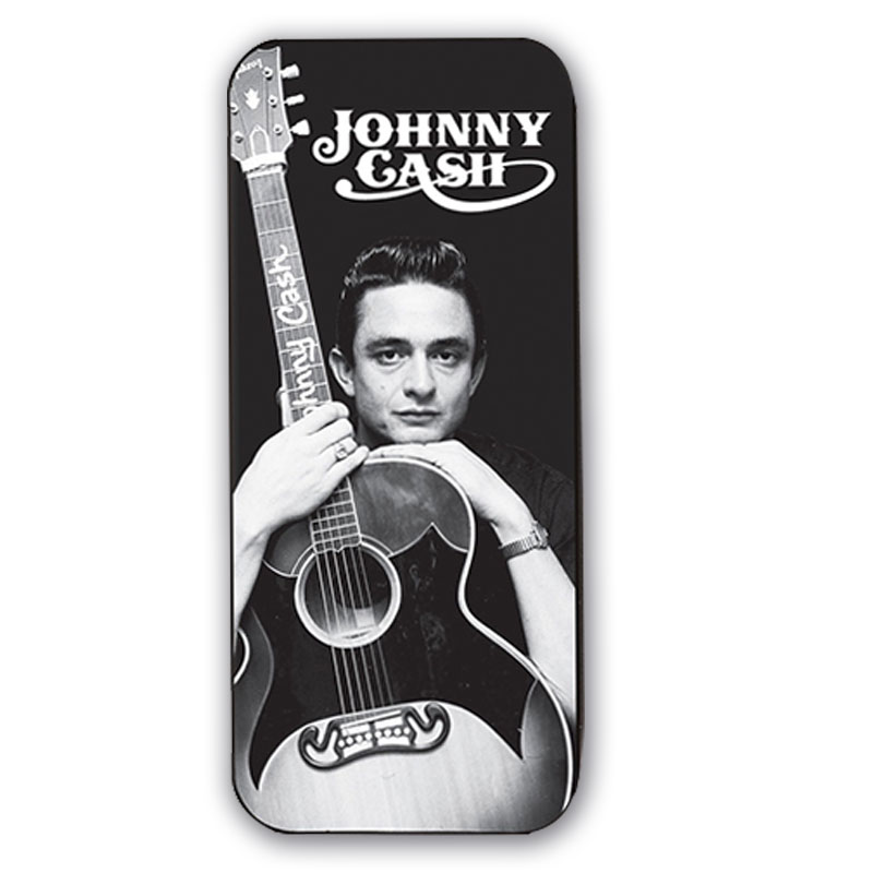 DUNLOP JOHNNY CASH纪念款金属铁盒收纳 吉他拨片 拨片盒一套六枚 乐器配件