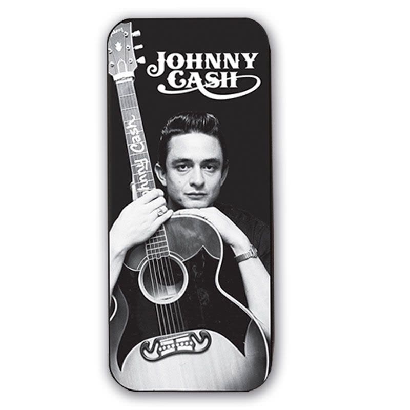 DUNLOP JOHNNY CASH纪念款金属铁盒收纳 吉他拨片 拨片盒一套六枚 乐器配件图片