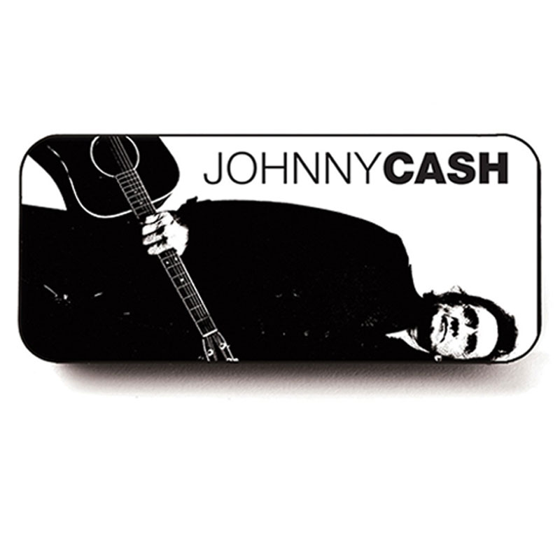 DUNLOP JOHNNY CASH纪念款金属铁盒收纳 吉他拨片 拨片盒一套六枚 乐器配件