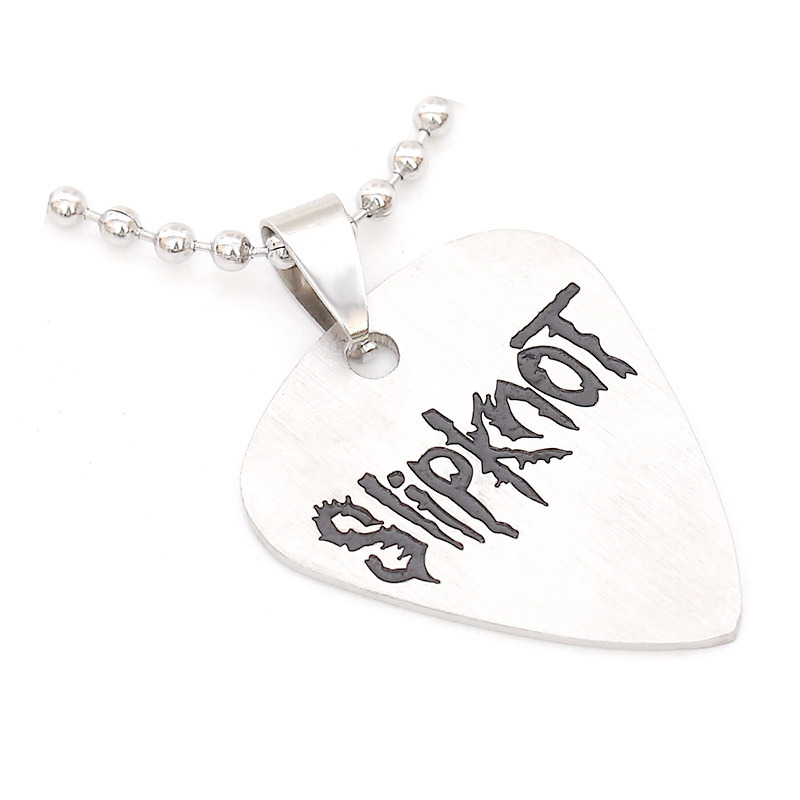 沃森乐器个性摇滚金属朋克钛钢吉他拨片项链吊坠Slipknot活结乐队