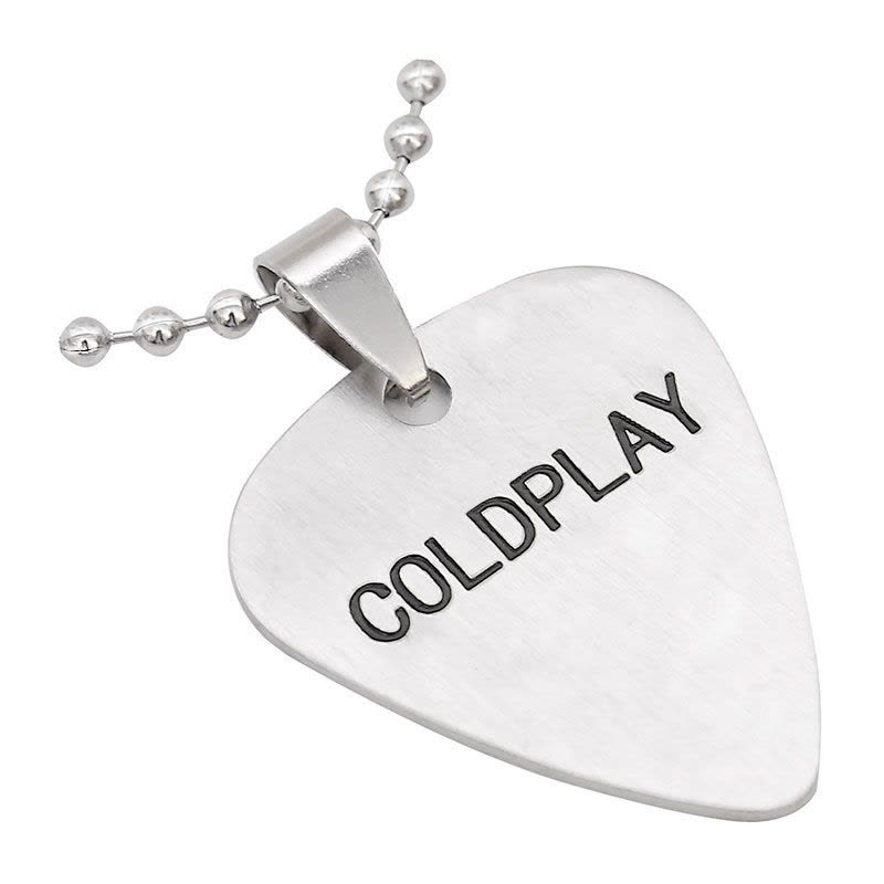 沃森乐器 正品 个性摇滚钛钢金属 吉他拨片项链coldplay 酷玩乐队图片