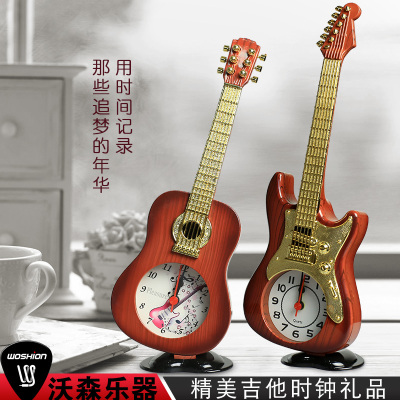沃森电吉他民谣吉他装饰创意座钟吉他时钟礼品音乐吉他爱好者礼品 乐器配件