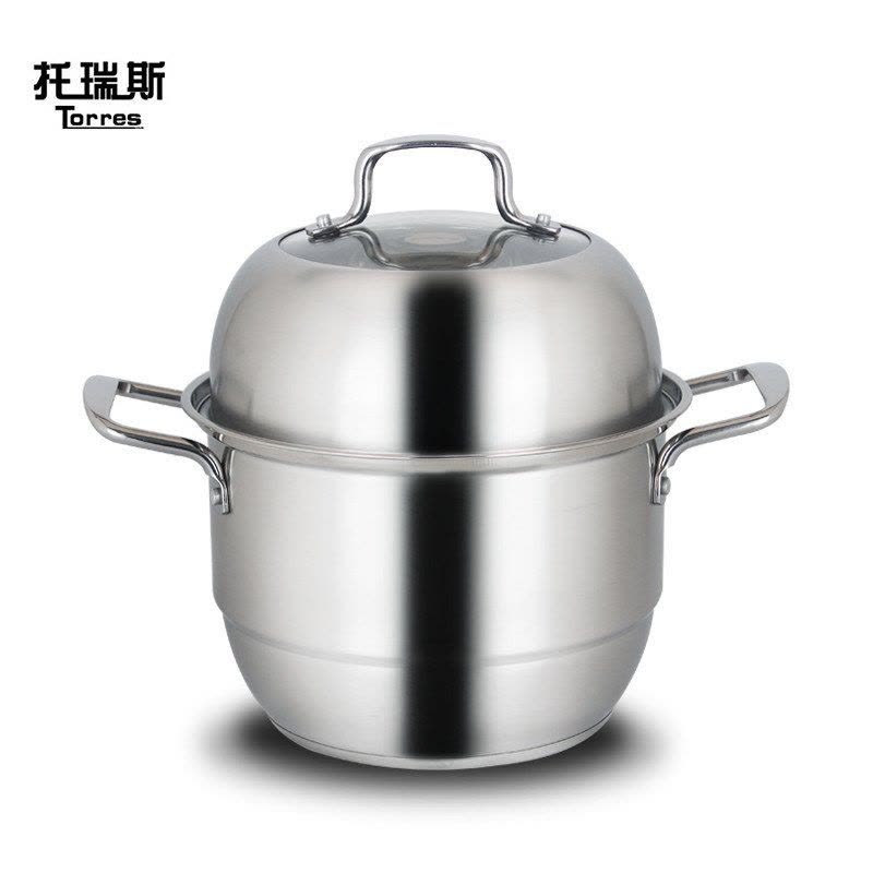 托瑞斯 欧乐系列不锈钢加厚复底双层蒸锅蒸具26cm（电磁炉煤气炉通用）图片