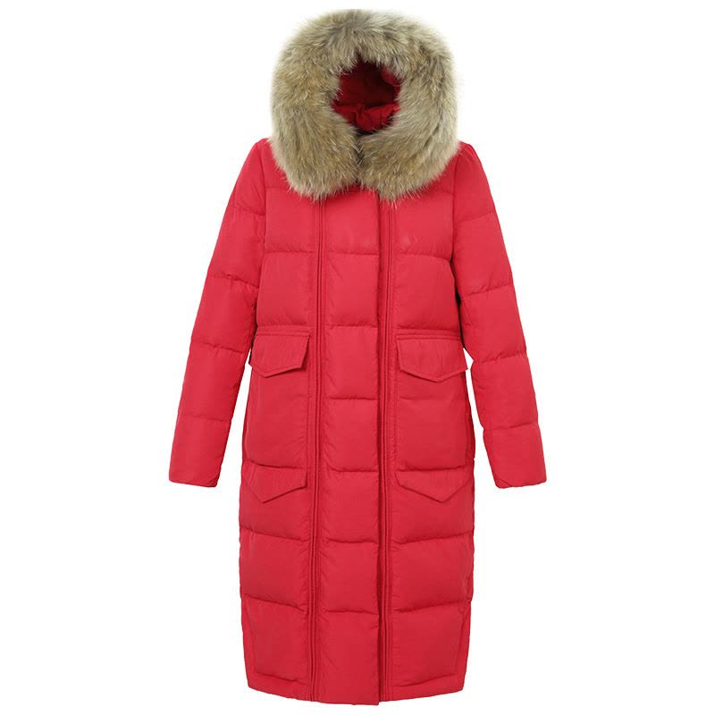 高梵GOLDFARM冬季新款时尚貉子毛领长款羽绒服女士保暖韩版纯色外套潮图片
