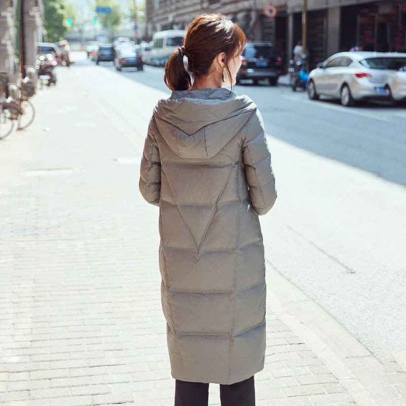 高梵GOLDFARM新款冬季休闲连帽长款羽绒服女士时尚韩版显瘦保暖外套潮图片