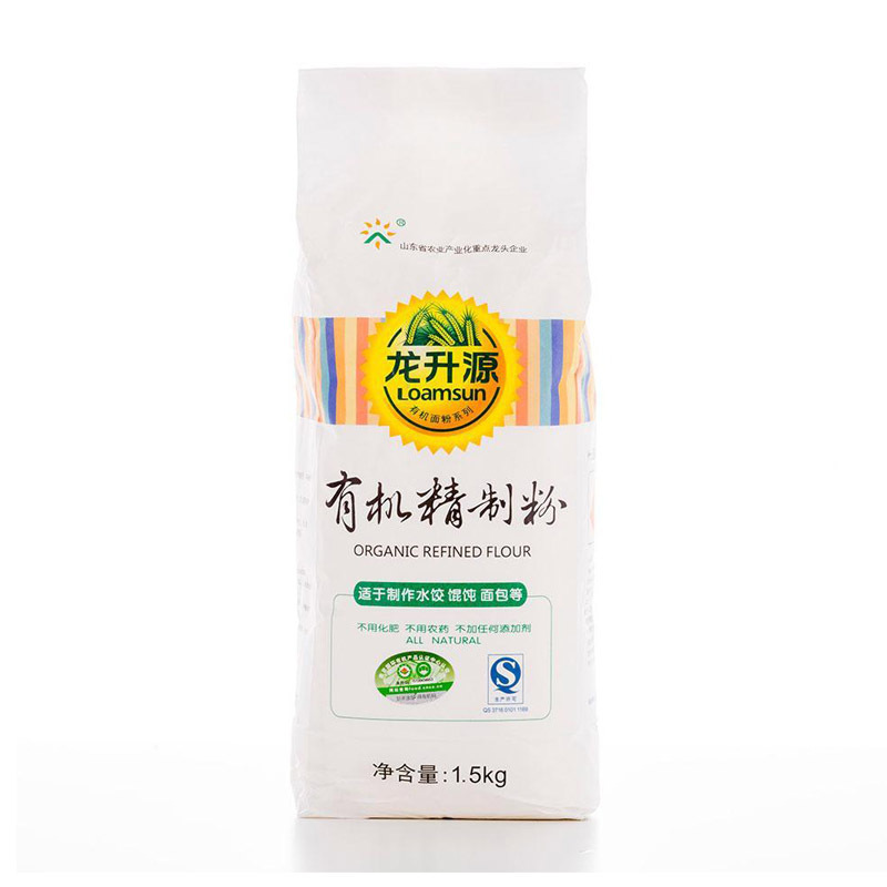 龙升源 有机精制面粉1.5kg小麦中筋麦芯山东农家天然无添加馒头