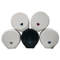 意大斯家用防水大卷纸盒酒店餐厅用卷纸架塑料纸巾盒壁挂式大盘纸巾架大号纸巾盒透明纸盒创意 透明蓝 X-3305