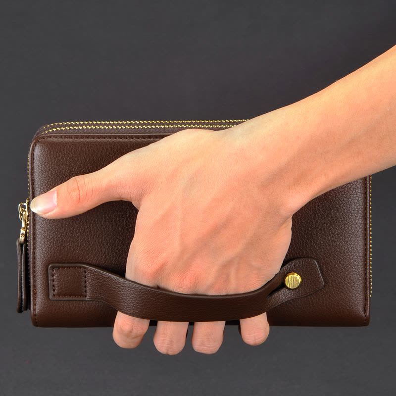 威科特瑞 新款手拿包双拉链大容量手包夹包男包商务包图片