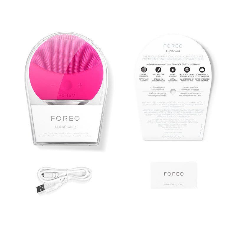 FOREO LUNA 露娜mini2代斐珞尔硅胶电子美容仪洗脸刷电动洁面仪毛孔清洁器 樱桃红图片