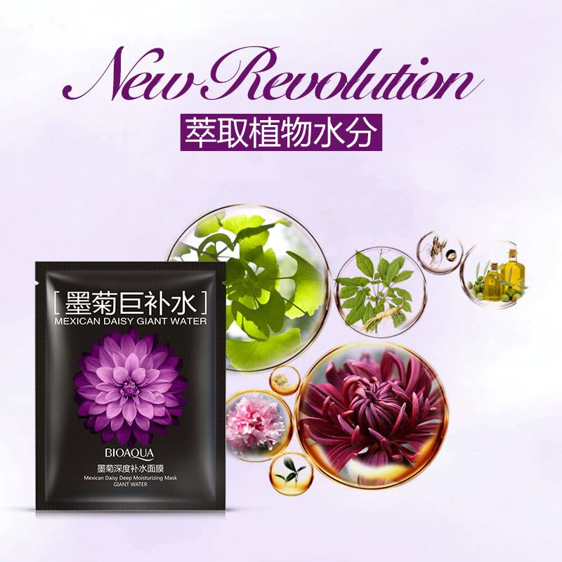 泊泉雅墨菊巨补水面膜贴10片 深度春季补水保湿护肤品图片