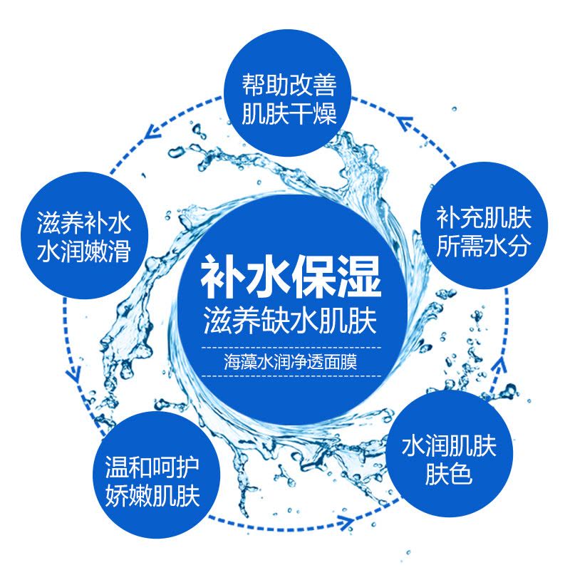 泊泉雅海藻面膜30克*10贴 夏季补水保湿护肤品图片