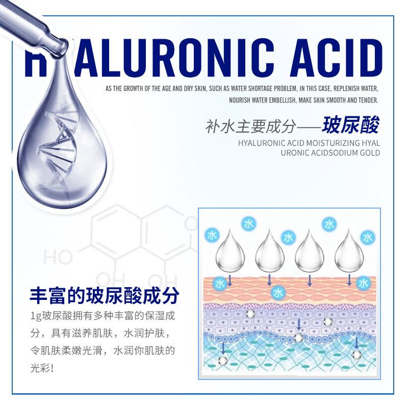 [5件套]泊泉雅玻尿酸补水盈润套装礼盒护肤套装滋润美肌保湿面部套装图片