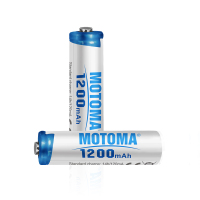 MOTOMA 便携式充电器+五号七号各2节 两槽智能快充充电器带灭灯可充5号7号9V镍氢充电电池适用剃须刀电动牙刷小玩具