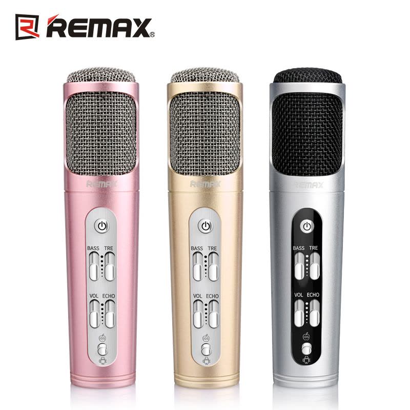 Remax K02全民k歌手机麦克风 唱吧唱歌专用全名话筒安卓苹果 金色图片