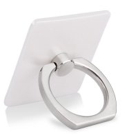 iPhone6指环支架创意iring苹果手机平板卡扣式通用卡通金属 珍珠白