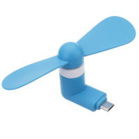 风扇苹果6手机迷你小风扇安卓静音大风力学生随身电风扇 安卓专用/蓝色