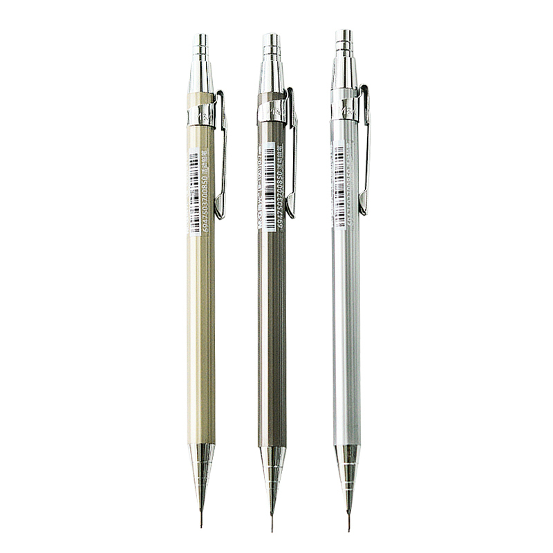 晨光mg文具简约经典按动金属自动铅笔07mm6支装mp1001