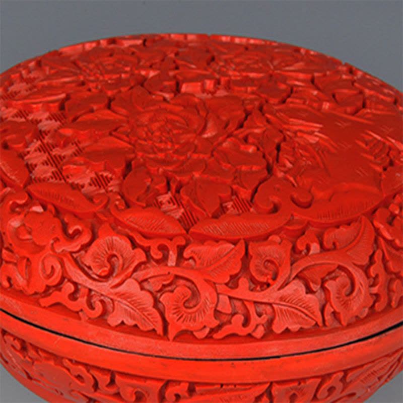 中工美 工艺品 漆器 锦地花盒北京礼物送外宾图片