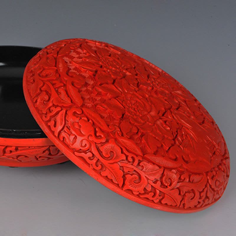 中工美 工艺品 漆器 锦地花盒北京礼物送外宾图片