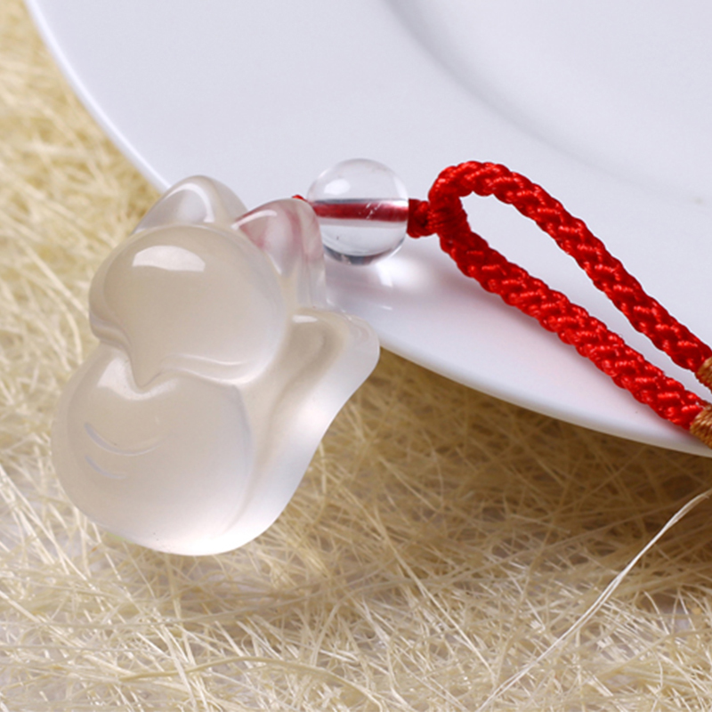 中工美水晶饰品冰晶小狐狸送女友水晶吊坠