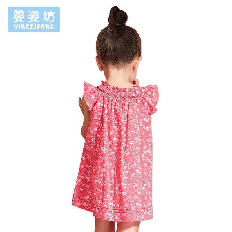 婴姿坊夏女童翼袖韩版可爱连衣裙女宝宝裙子长裙背心裙0-4岁儿童