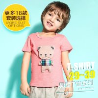 男童女童圆领休闲T夏短袖时尚百搭运动上衣儿童纯棉单件宽松韩版