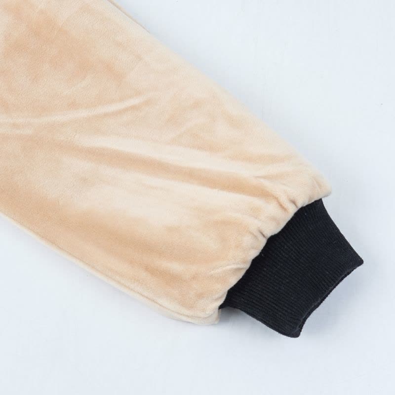 婴姿坊正品童装男童加绒加厚收脚长裤宝宝松紧格子棉裤冬季新品图片