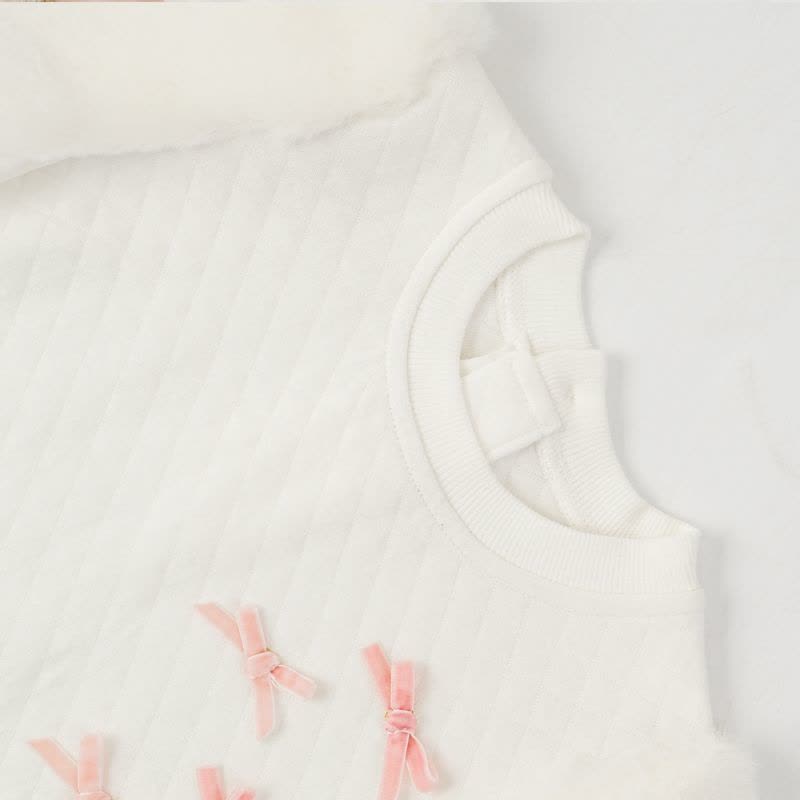 婴姿坊正品童装女童圆领长袖T恤宝宝毛毛袖打底衫秋冬款新品上衣图片