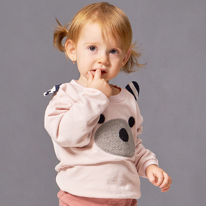 婴姿坊2017春装新品童装男女童圆领休闲T恤可爱宝宝长袖打底衫