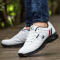 秋季男士白色气垫鞋波鞋皮面小白鞋 增高鞋 5cm 运动鞋男士皮面休闲跑步鞋男耐磨旅游鞋