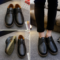 春季大头男鞋子英伦风韩版复古黑色皮鞋青少年男士马丁休闲小皮鞋