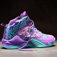 高帮涂鸦鞋男篮球春季2020新款学生鞋子男潮鞋百搭男士运动休闲鞋