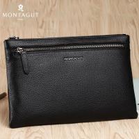 梦特娇男士手包新款商务真皮手拿包拉链简约休闲牛皮手抓包男正品 2019新款 正品 学生礼物 新年礼物