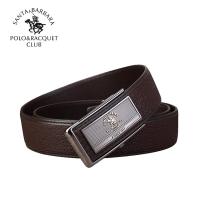 圣大保罗POLO皮带男正品中年商务牛皮爸爸腰带自动扣黑色潮 2019新款 正品 儿童节礼物 新年礼物