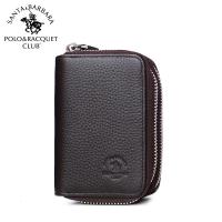 圣大保罗 双拉链钥匙包卡包牛皮男女多功能零钱包小2020新款新款 正品 学生礼物 新年礼物