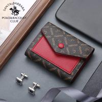 圣大保罗老花折叠钱包女钱包卡包一体时尚多功能2020新款新款 正品 学生礼物 新年礼物