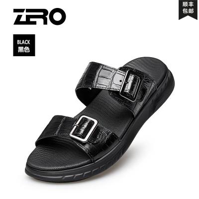 Zero零度拖鞋男2020夏季新款韩版潮流个性室外鳄鱼皮男士一字拖鞋新款 正品 情人节礼物 新年礼物