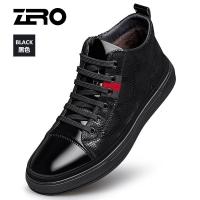 Zero零度板鞋男高帮保暖加绒头层羊皮男士皮鞋青年休闲鞋子男新款 正品 情人节礼物 新年礼物