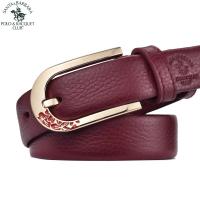 圣大保罗女士皮带头层牛皮腰带牛仔裤时尚新款百搭宽裤带女细新款 正品 情人节礼物 新年礼物