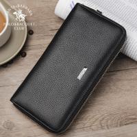 圣大保罗手包男青年商务钱包拉链手拿包头层牛皮手抓皮夹新款 正品 情人节礼物 新年礼物