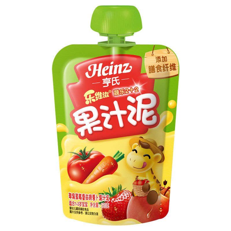 【包邮】亨氏（Heinz）乐滋味果汁泥120g*14袋装 12个月以上适用图片