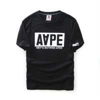 AAPE Aape春夏新款潮牌猿人头 胸前英文印花休闲男女休闲情侣装韩版圆领情侣短袖T恤8203
