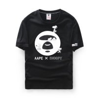 AAPE Aape春夏新款潮牌猿人头T 彩色卡通狗印花男女休闲情侣装宽松舒适圆领短袖T恤8273