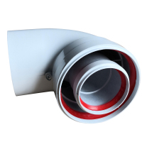 帮客材配 安居士 壁挂炉铝喷塑双层烟弯头(45度) 规格:φ100*60MM 35.8元/根 单根销售