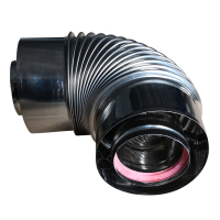 帮客材配 安居士 壁挂炉不锈钢双层弯头 规格:φ100*60MM 24元/根 单根销售