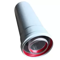 帮客材配 安居士 壁挂炉铝喷塑双层烟道管 规格:φ100*60*200MM 19.6元/根 单根销售