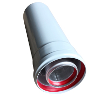 帮客材配 安居士 壁挂炉铝喷塑双层烟道管 规格：φ100*60*300MM 24.5元/根 单根销售